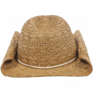 Cowboy Hats Ladies Toyo Straw Cowboy Hat - Coffee - CK112KUD539 $18.47