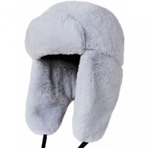 Skullies & Beanies Women Faux Fur Snow Trapper Hat with Ear Flap for Skiing Head - Grey - CU18K3EAR8T $39.49