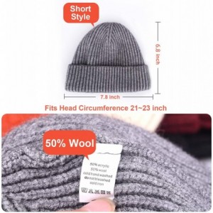 Skullies & Beanies Swag Wool Knit Cuff Short Fisherman Beanie for Men Women- Winter Warm Hats - CT18AW25NS8 $16.61