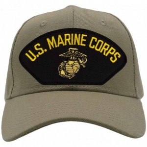 Baseball Caps US Marine Corps EGA Hat/Ballcap Adjustable One Size Fits Most (Black Patch) - Tan/Khaki - CV18S7GDQ0O $18.96