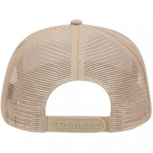 Baseball Caps Cotton Blend Twill 5 Panel Pro Style Mesh Back Trucker Hat - Khaki - CV180D5Q2W4 $11.87