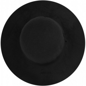 Fedoras Women's Felt Floppy Hat with Black Grograin Band - Black - C312N159ZD8 $11.66