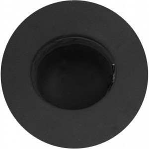 Fedoras Women's Felt Floppy Hat with Black Grograin Band - Black - C312N159ZD8 $11.66