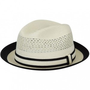 Fedoras Men Noah Braided Fedora - White/Black - CA17YT5955D $33.22