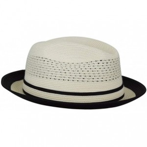 Fedoras Men Noah Braided Fedora - White/Black - CA17YT5955D $33.22