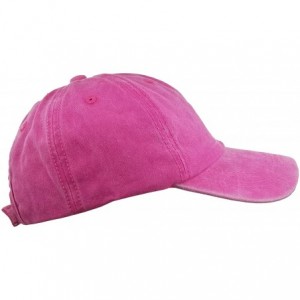 Baseball Caps Ponytail-Baseball-Hat Women Messy-Bun-Hat Cap - Washed Distressed - Ponytai Pink - C718H8TS56A $10.98