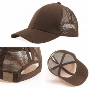 Baseball Caps High Ponytail Baseball Hats for Women-Sun Messy High Bun Hat Adjustable and Mesh Trucker Baseball Cap - CW18REL...