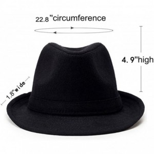 Fedoras Unisex Classic 20s Manhattan Cotton Twill Herringbone Trilby Fedora Hat with Band Casual Jazz Wool Cap - Black - CE18...