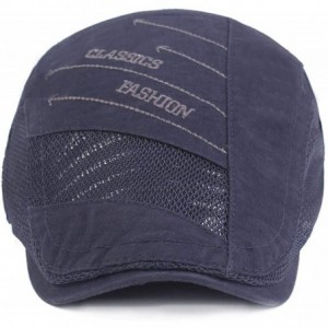 Newsboy Caps Summer Mesh Ivy Gatsby Newsboy Cabbie Hat Flat Cap for Men - Navy - C218UN9GSZH $10.06