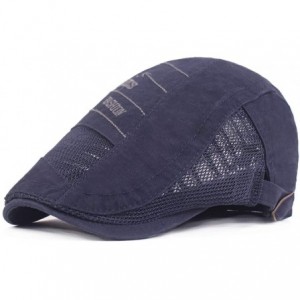 Newsboy Caps Summer Mesh Ivy Gatsby Newsboy Cabbie Hat Flat Cap for Men - Navy - C218UN9GSZH $10.06