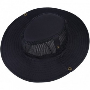 Sun Hats Men's Wide Brim Summer Breathable Hat Outdoor Boonie Sun Hat - Navy - CH18Q6LLUU5 $10.23