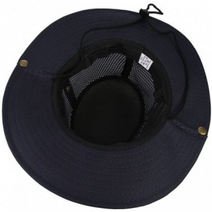 Sun Hats Men's Wide Brim Summer Breathable Hat Outdoor Boonie Sun Hat - Navy - CH18Q6LLUU5 $10.23