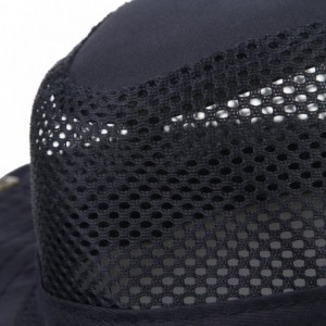 Sun Hats Men's Wide Brim Summer Breathable Hat Outdoor Boonie Sun Hat - Navy - CH18Q6LLUU5 $10.23