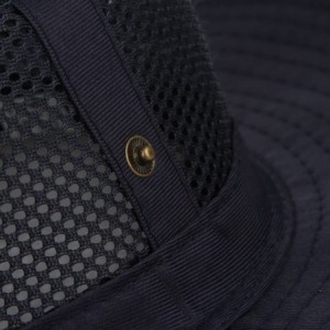 Sun Hats Men's Wide Brim Summer Breathable Hat Outdoor Boonie Sun Hat - Navy - CH18Q6LLUU5 $10.23