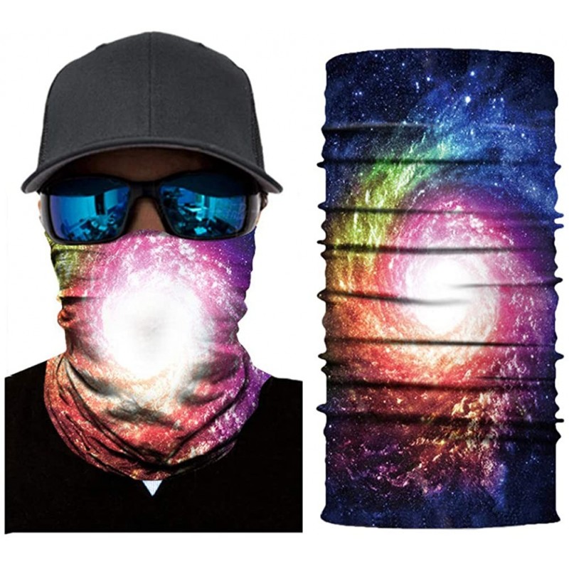 Balaclavas Seamless Rave Bandana for Men Women Neck Gaiter Scarf Dust Wind Balaclava Headwear - Colorful Galaxy - C8197T8RD5Q...