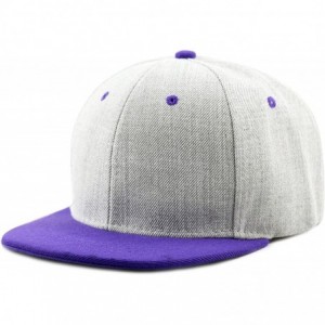 Baseball Caps 1300hg Plain Heather Grey Snapback Cap - Purple - C4126FW6OJT $21.04