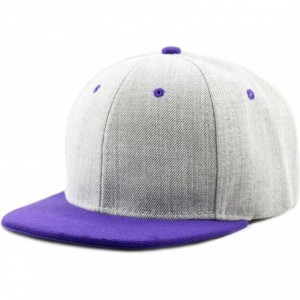 Baseball Caps 1300hg Plain Heather Grey Snapback Cap - Purple - C4126FW6OJT $13.11