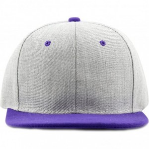 Baseball Caps 1300hg Plain Heather Grey Snapback Cap - Purple - C4126FW6OJT $13.11