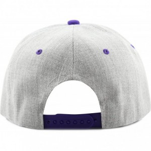 Baseball Caps 1300hg Plain Heather Grey Snapback Cap - Purple - C4126FW6OJT $13.11