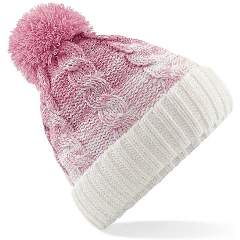 Skullies & Beanies Unisex Ombre Styled Beanie - Dusky Pink/Off White - CR188LQWOY8 $10.35