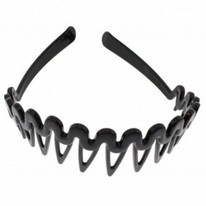 Headbands Women's Zig Zag Rake Headband (Black) - Black - CN186EWYGK0 $11.57