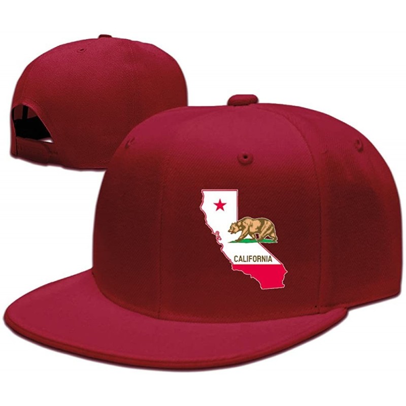 Baseball Caps California State Map Cali Bear Style Visor Hats Cap Snapback Summer Hat - Red - CM12LIDZ8NN $15.23