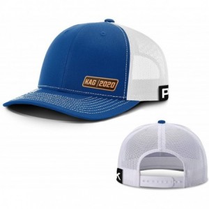 Baseball Caps KAG Leather Patch Back Mesh Hat - Royal Blue / White Mesh - CF18XDRG6GG $24.63