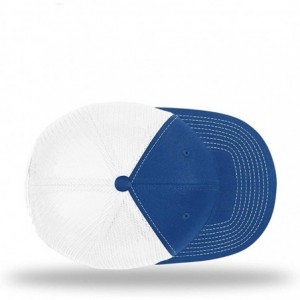 Baseball Caps KAG Leather Patch Back Mesh Hat - Royal Blue / White Mesh - CF18XDRG6GG $24.63