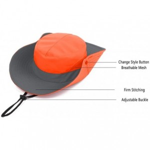 Sun Hats Women's Summer Sun UV Protection Hat Foldable Wide Brim Boonie Hats with Ponytail Hole - Orange - CM18SZ0EWCG $9.22