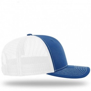 Baseball Caps KAG Leather Patch Back Mesh Hat - Royal Blue / White Mesh - CF18XDRG6GG $24.63