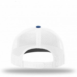 Baseball Caps KAG Leather Patch Back Mesh Hat - Royal Blue / White Mesh - CF18XDRG6GG $24.63
