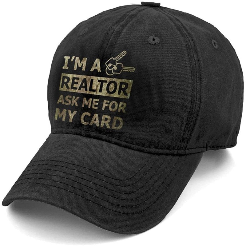 Baseball Caps Estate Realtor Comfort Adjustable Baseball - Black - CL18LYD0DSZ $9.46