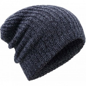 Skullies & Beanies Men's Winter Thick Knit Slouchy Fit Outdoors Ski Beanie Hat - Black_mix - CQ18H6Y5AN9 $19.06