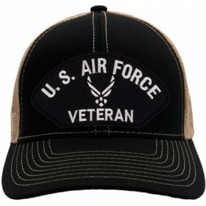 Baseball Caps US Air Force Veteran Hat/Ballcap Adjustable One Size Fits Most - Mesh-back Black & Tan - CI18K6Z3EZ6 $45.18