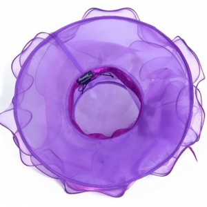 Sun Hats Fascinators Kentucky Derby Church Dress Large Floral Party Hat - Veil Purple - CJ11Y8HC2CR $29.57