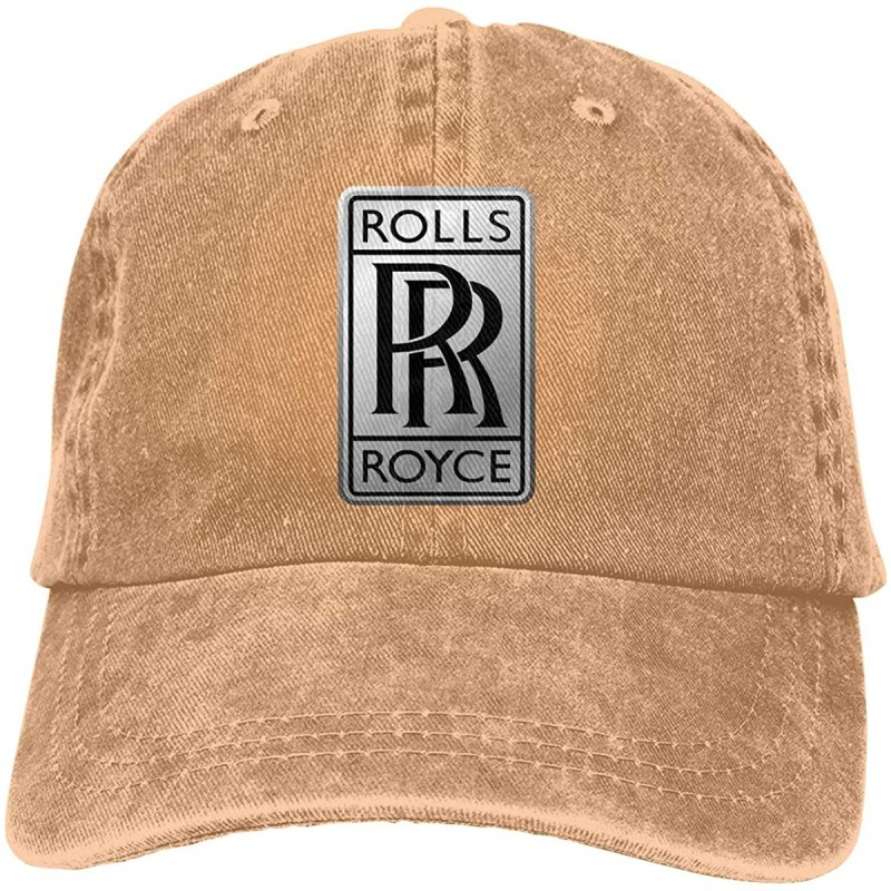 Baseball Caps Custom Rolls Royce Logo Fashion Hats for Mens Black - Natural - C618QKHLK6Q $11.21