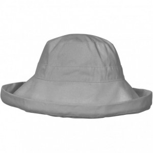 Sun Hats Women's Spring/Summer 100% Cotton Beach & Garden Foldable Bucket Hat - Grey - CF18E4OIDO9 $30.62