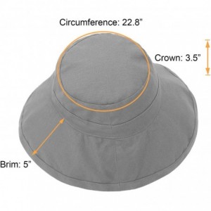 Sun Hats Women's Spring/Summer 100% Cotton Beach & Garden Foldable Bucket Hat - Grey - CF18E4OIDO9 $10.94