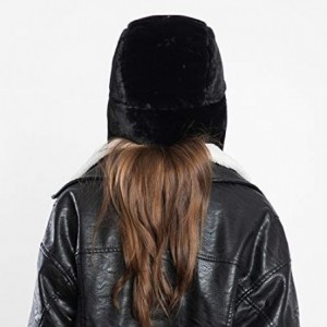 Bomber Hats Women Faux Fur Bomber Hat Ushanka Russian Trapper Hat with Ear Flap - Black - C2192TY3OIY $15.88