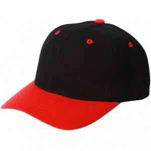 Sun Hats Plain Black Red Adjustable Hat - C7111K4H3WP $17.92