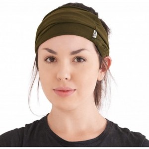 Headbands Mens Japanese Cotton Headband - Natural Headwrap Elastic Hair Band Neck Gaiter - Khaki - C6114YUBWT7 $36.60