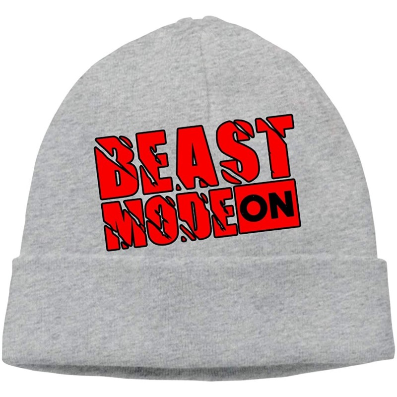 Skullies & Beanies Beast Mode On Beanie Hat Cute Toboggan Hat Winter Hats Warm Hat Beanies for Men and Women - Gray - CY18NQ6...