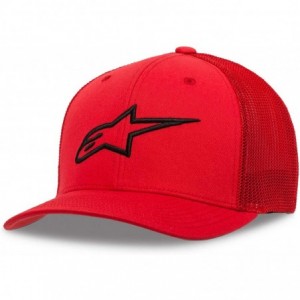 Baseball Caps Men's Logo Flexfit Hat Curved Bill Structured Crown - Ageless Stretch Mesh Hart Red/Black - C318HERMIEK $31.78