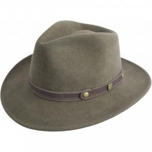 Fedoras Classic Traveller II Wool Felt Fedora Hat Packable Water Repellent - Olive - C111CRAO5Y9 $88.30