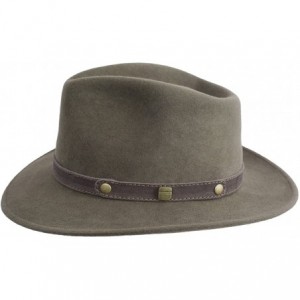 Fedoras Classic Traveller II Wool Felt Fedora Hat Packable Water Repellent - Olive - C111CRAO5Y9 $52.76