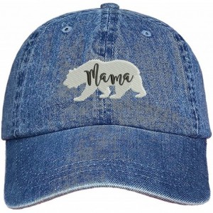 Baseball Caps Mama Bear Family Dad Hat - Denim (Mama Bear Family Dad Hat) - C718EOK778L $34.88