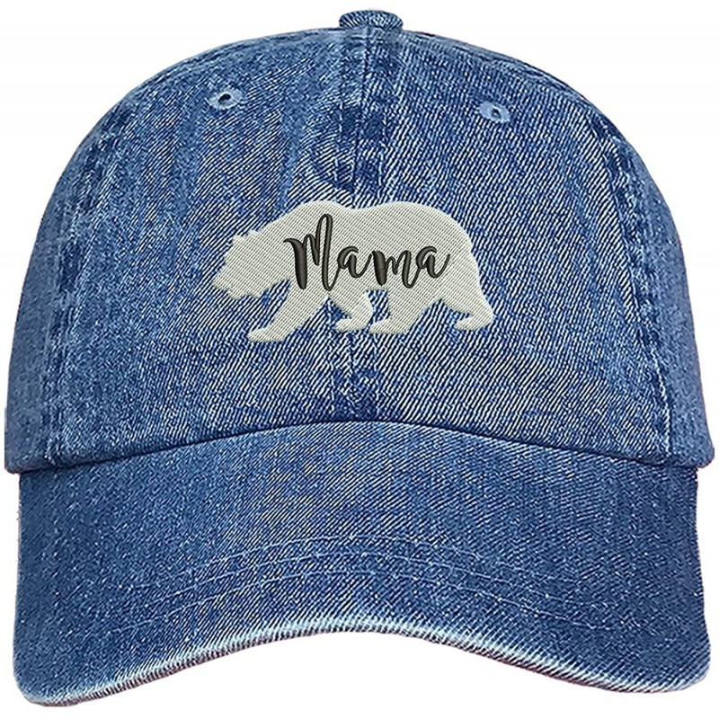 Baseball Caps Mama Bear Family Dad Hat - Denim (Mama Bear Family Dad Hat) - C718EOK778L $14.21