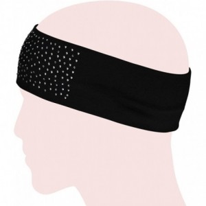 Headbands Simple Sparkling Rhinestone Stretch Headband - 2 Pcs - Black & White - CJ11DFFI68R $12.36