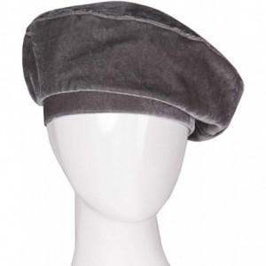 Berets Women Velvet Beanie Beret Cap Vintage Casual Military French Fashion Flat Hat - Grey - C21890IHYQ6 $17.48