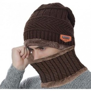 Skullies & Beanies Winter Beanie hat- Warm Knit Hat Thick Fleece Lined Winter Hat for Men Women - Coffee - C718X7XX2QO $8.41